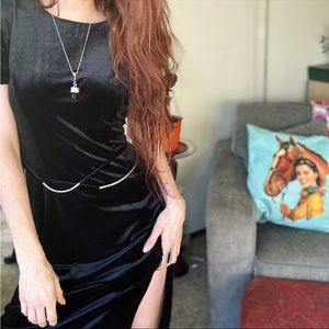 Vintage Black Velvet Dress